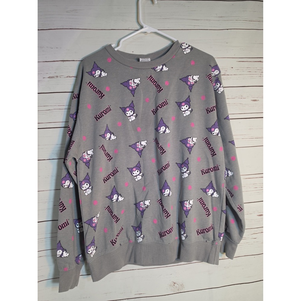 Kuromi CrewNeck Sweatshirt Sanrio Gray Size MEDIUM